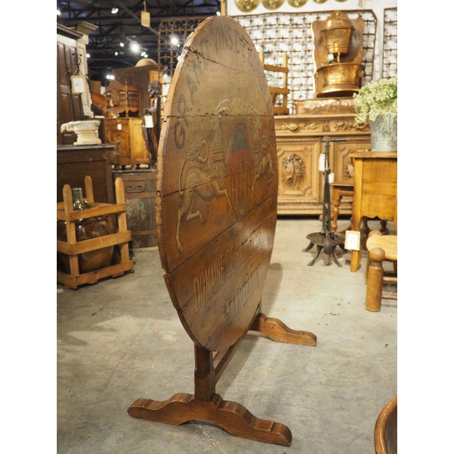 19th Century Tilt-Top French Vineyard Table in Carved Cherry, Margaux For Sale - Image 10 of 18
