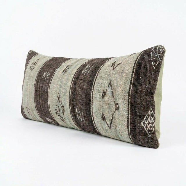 Mid-Century Modern Anatolian Bedding Kilim Pillow Cover 16'' X 45'' For Sale - Image 3 of 4