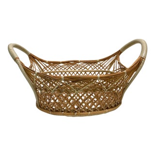 1970’s Vintage Basket With Handles For Sale