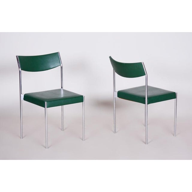Mid-Century Chairs in Chrome and Leatherette, Central Europe, 1950s, Set of 4 For Sale - Image 12 of 13