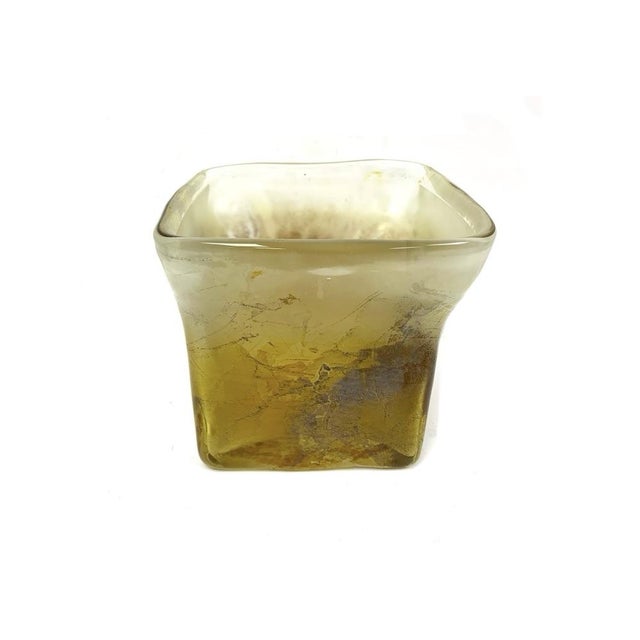 A fantastic colored Slag Glass Vessel with bold Organic form, good weight and solidity. Hand made with a flare to the...