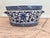 Late 20th Century Vintage Blue & White Basin Foot Bath Style Floral Oval Planter For Sale - Image 5 of 7