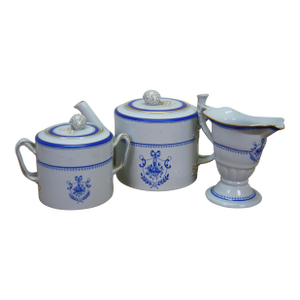 Mid 20th Century Copeland Spode England Newburyport Teapot Creamer Sugar Pitcher 10" - 3 pc