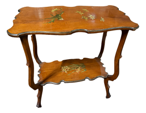 Inlaid Wooden Pedestal Table, 1920s