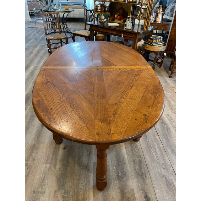 Coffee French Oval Dining Room Table For Sale - Image 8 of 10