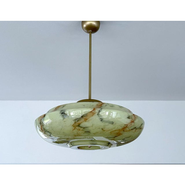 Art Deco Pendant Light in Uranium Glass, 1930s For Sale - Image 10 of 18