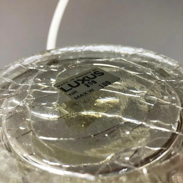 Swedish Glass Table Light by Uno & Östen Kristiansson for Luxus Vittsjö, 1970s For Sale - Image 11 of 15