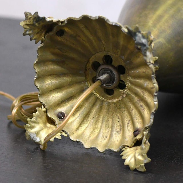 Victorian Converted Banquet Oil Lamp With Lion Motifs by the Meteor Lamp Company For Sale - Image 11 of 11