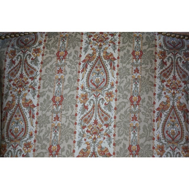 Vintage French Louis XVI Style Walnut Bergère Wingback Library Reading Chair For Sale - Image 10 of 18