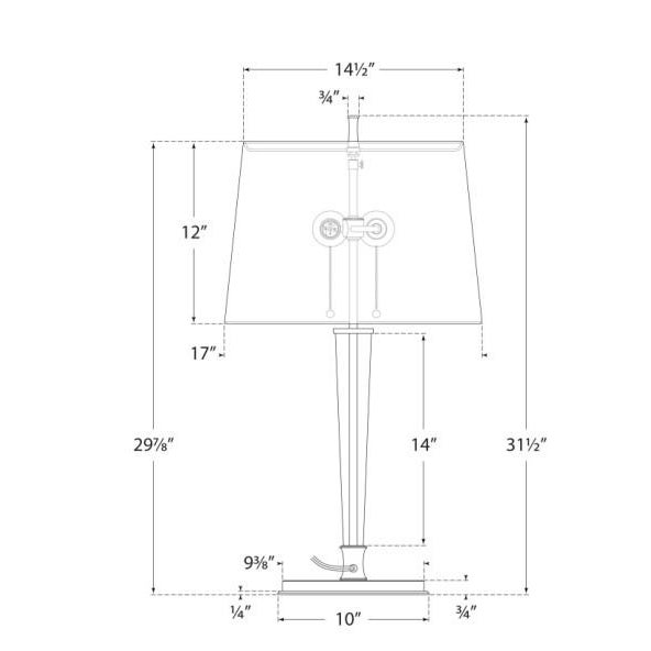 Visual Comfort Thomas O'Brien for Visual Comfort Signature Lyra Large Table Lamp in Bronze & Crystal with Linen Shade For Sale - Image 4 of 4