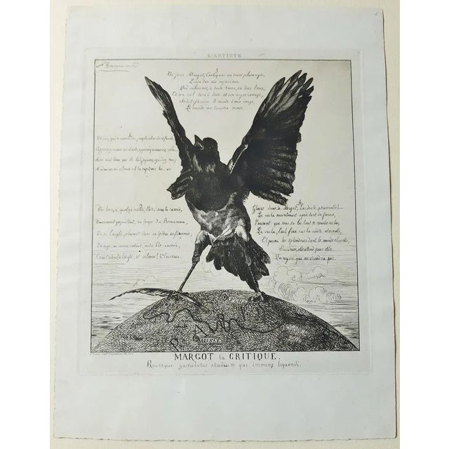 Margot La Critique - Etching, Aquatint and Drypoint by F. Braquemond - 1854 1854 For Sale - Image 3 of 4