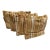 Earth Toned Striped Velvet Throw Pillows, Set of Four For Sale