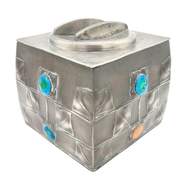 1900s Rare Arts and Crafts #0194 Tudric Pewter Box by Archibald Knox for Liberty & Co For Sale - Image 9 of 12
