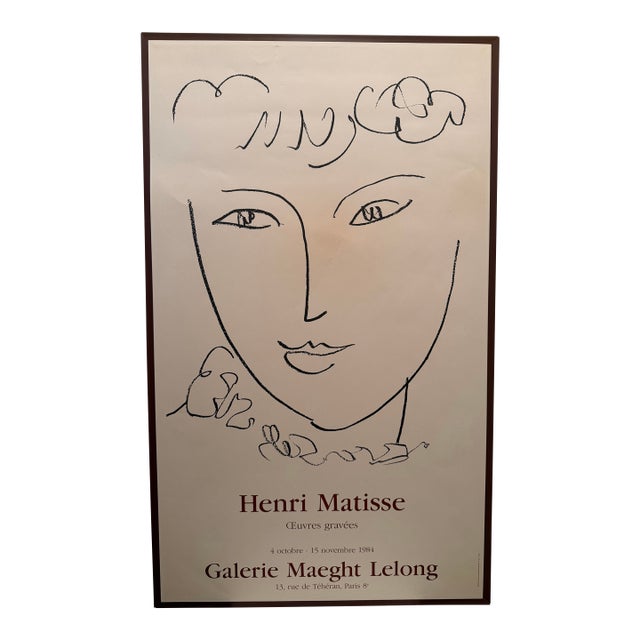 1984 Henri Matisse “Œuvres Gravées” Galerie Maeght Lelong Paris Exhibition Poster For Sale