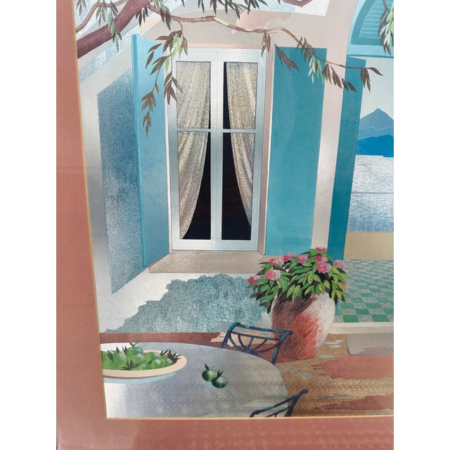 Metal Vintage Richard Akerman Dufex Foil Print "Fruits De Provence" | Excellent Condition, Gold Metal Frame | Shimmering Mediterranean Wall Art For Sale - Image 7 of 14