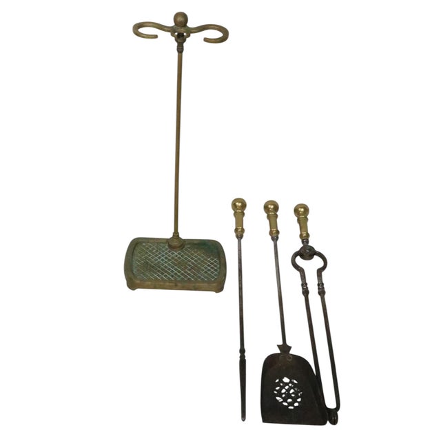 Antique Fireplace Tool Set For Sale - Image 9 of 12