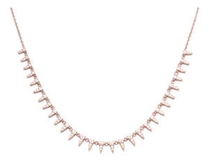 Dainty Diamond Spike Rose Gold 14k Necklace