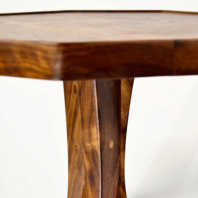 Not Yet Made - Made To Order Walnut Nonagonal Side Table With Tripod Base by Michael Maximo For Sale - Image 5 of 9
