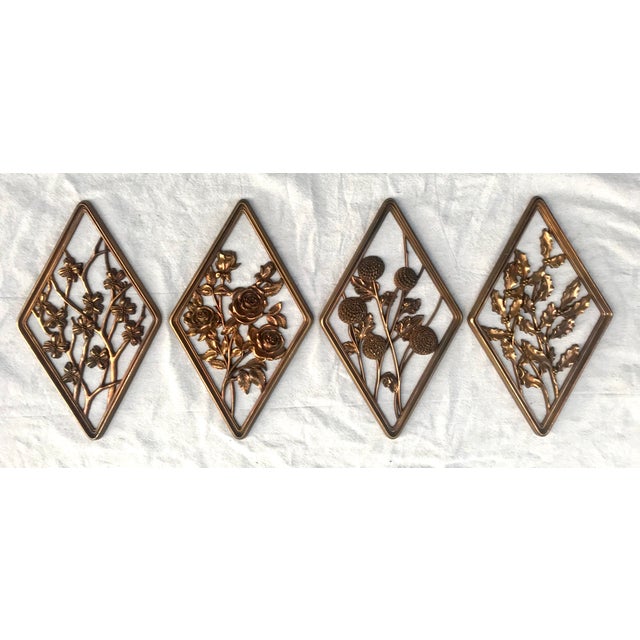 Syroco Season Motif Gold Wall Art Pieces Set Of 4 Chairish