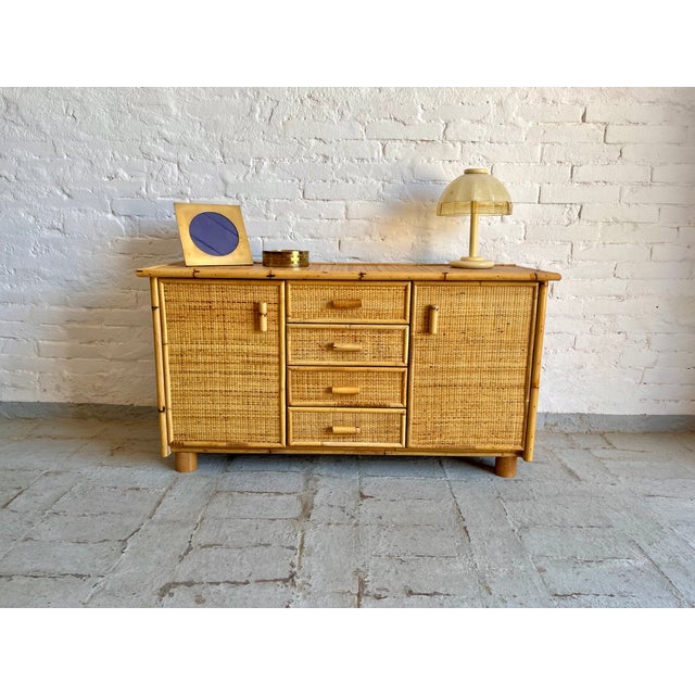 Vintage Italian Rattan Sideboard, 1970s For Sale - Image 10 of 16