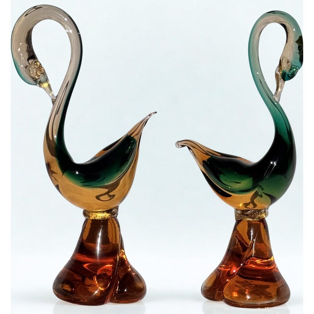 Made in Italy Murano Glass Swans - A Pair For Sale In Seattle - Image 6 of 11