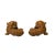 This is a pair of wood carved Foo Dog Figures in mini size with a smooth polished surface. Dimensions: 3.5" x 2.25" x...