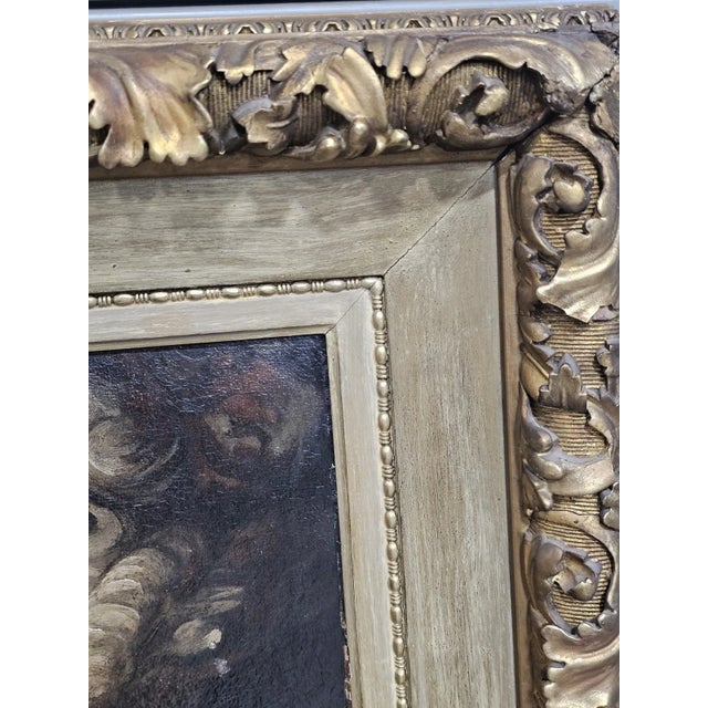 18th/19th Century Portrait Oil on Canvas Painting of a Woman in Gilt Gold Frame For Sale - Image 14 of 17