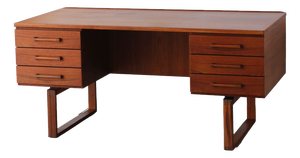 Freestanding Scandinavian Desk in Teak from Dyrlund, 1960s