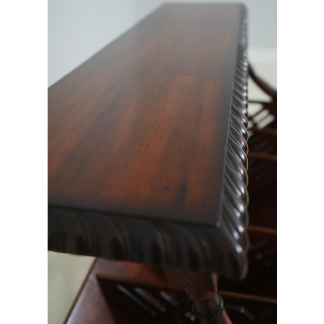 Maitland Smith Mahogany Faux Bamboo Book Trough Magazine Rack For Sale In Philadelphia - Image 6 of 15