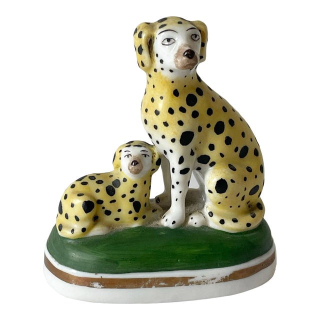 18th Century Chelsea Porcelain Dalmatian Dogs With Gold Anchor Mark For Sale