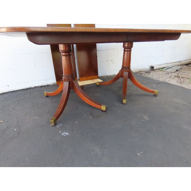 Mahogany Inlay Dining Table With 2 Leaves 6564 For Sale - Image 11 of 18