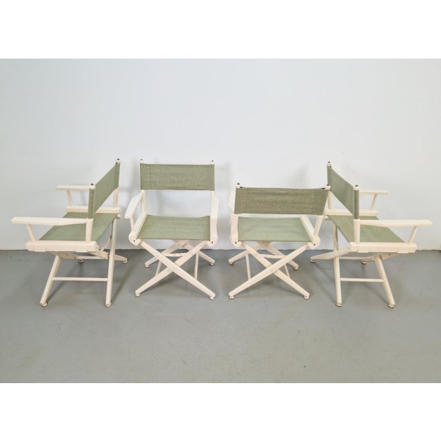 Metal Vintage Wooden Director's Folding Chairs, 1960s, Set of 4 For Sale - Image 7 of 12