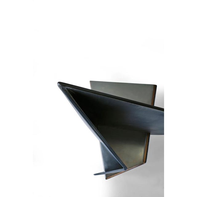 Metal Harakiri Chair in Aluminium and Damascus Stainless Steel by Orfeo Studio For Sale - Image 7 of 12