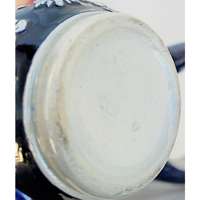 Black Mid-Century German Cobalt Blue Relief Stein with Pewter Lid, 1940s-1950s For Sale - Image 8 of 12
