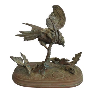 Antique French Bronze Bird Sculpture | Ferdinand Pautrot Signed Animalier For Sale