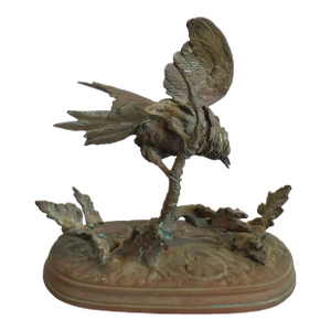 Antique French Bronze Bird Sculpture | Ferdinand Pautrot Signed Animalier