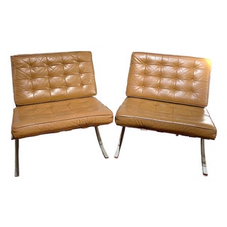 1960s Mid Century Selig Barcelona Style Chairs - A Pair For Sale