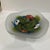 Art frozen glass large dish center piece sign Mihai Topescu hand painted on a middle from Romania