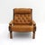 Wonderful leather lounge chair by Pethrus Lindlöf for Lindlöfs Möbler, 1970, with a molded jacaranda frame and upholstered...