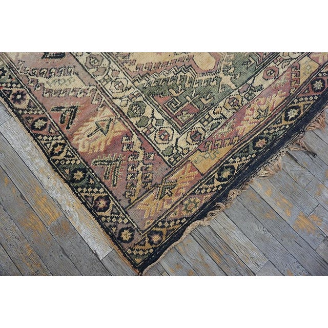 A Rustic Tribal Geometric Pattern Mid 20th Century Small Size Turkish Anatolian Carpet For Sale In New York - Image 6 of 11