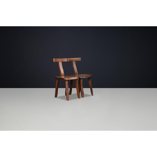 Wood Mountain T Dining Chairs from Aranjou, France, 1970s, Set of 8 For Sale - Image 7 of 13