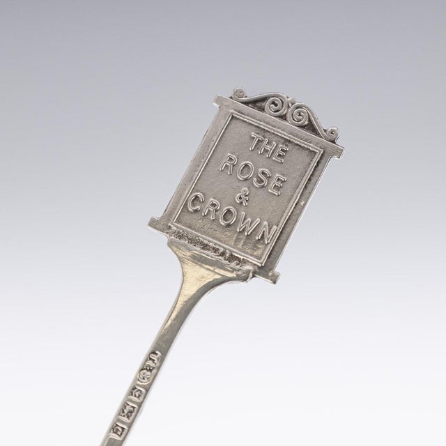 White Vintage English Silver Cased Pub Sign Cocktail Picks, 1952, Set of 6 For Sale - Image 8 of 18