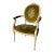 Louis XVI Painted Fauteuil Chair in Velvet With Embroidery For Sale