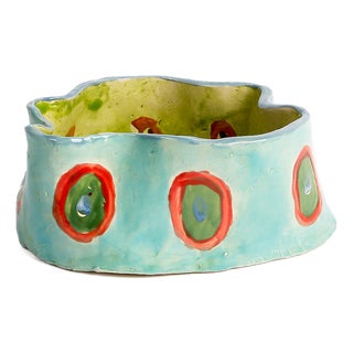 Abstract Bowl #1 with Flower by Alfonso Reyes For Sale