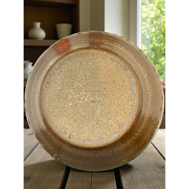 Red Late 20th Century Ray Pottery Drip Glaze Vase North Carolina Studio Art-Red Green Brown-Ceramic For Sale - Image 8 of 8