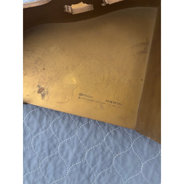 Syroco Wood Mid 20th Century Syroco Wood Gold Demilune Ornate Curved Wall Shelf For Sale - Image 4 of 11