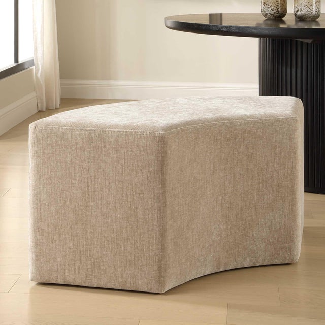 Khai Rounded Plush Dining Bench For Sale - Image 6 of 11