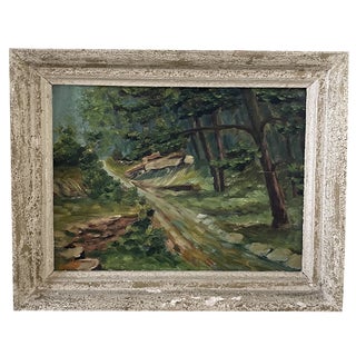 Walk in the Bailly Forest, 20th Century, Oil on Wood, Framed For Sale