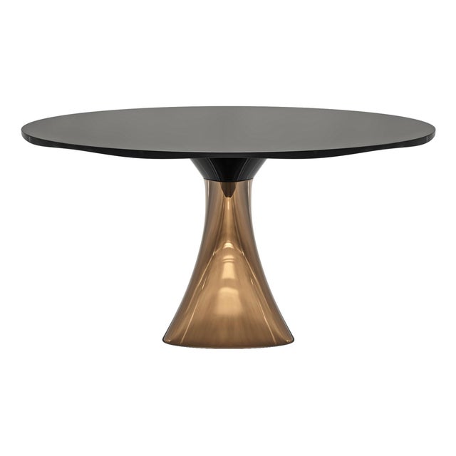 "Modena" Round Table With Bronze and Stainless Steel, Handmade For Sale - Image 12 of 12