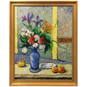 Hughes Claude Pissarro "Le Bouquet Au Vase Bleu" Oil on Canvas Painting